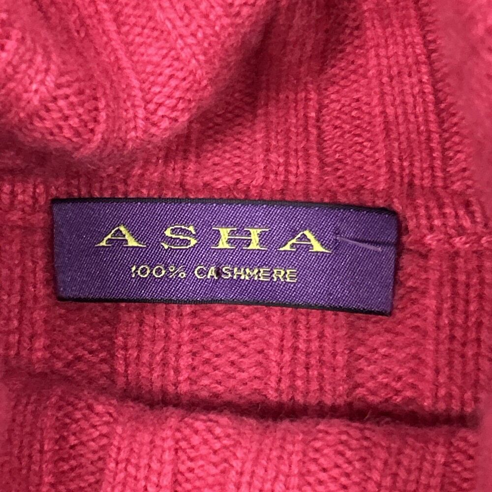 Asha Sweater Womens Large Cashmere Pink Ribbed Turtleneck Top - Picture 3 of 7